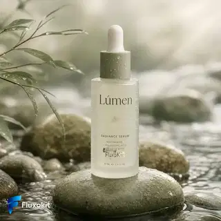 Reve Edição - Aplique o logo da FluxoKit como um selo em relevo no rótulo do sérum