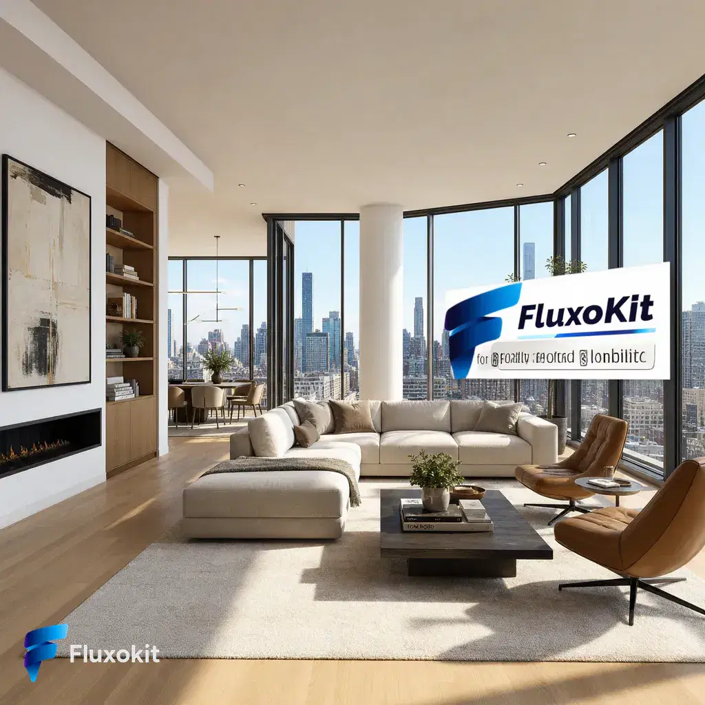Real Reve Edit generation: Add a tasteful FluxoKit 'for sale' sign in the living-room window
