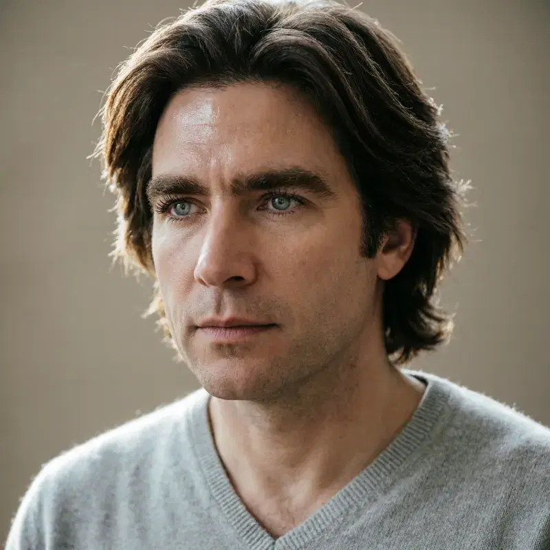 Real QWEN Image 2.0 Pro generation: A photorealistic portrait of a European man with thick eyebrows and eyelashes, light reali