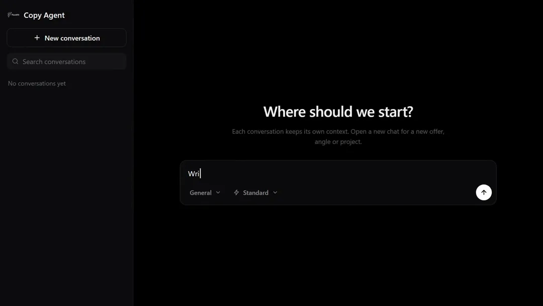 The Copy Agent, ai copywriting example made with FluxoKit