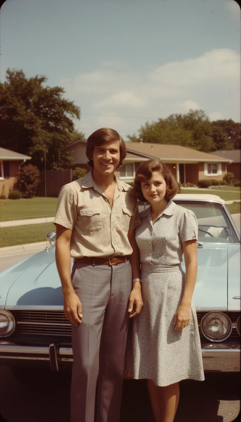 Recovered 1970s family photograph at full resolution after AI upscaling on FluxoKit