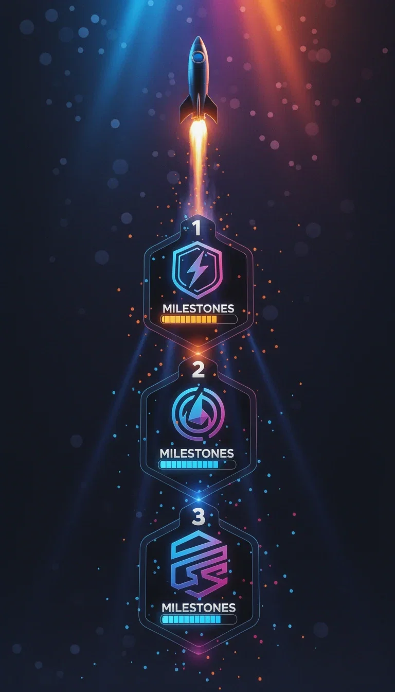 Thirty-day roadmap card with weekly milestones ending at launch, generated on FluxoKit
