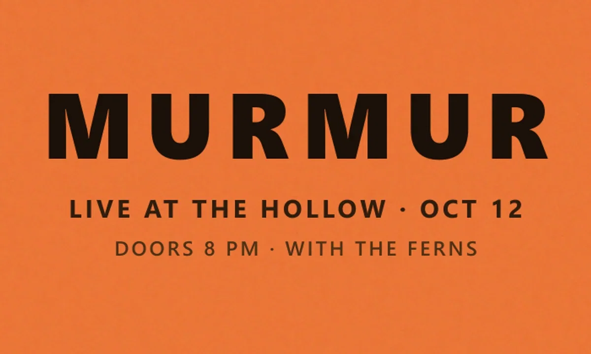 Close crop of the gig poster's heavy display type over the risograph orange, on FluxoKit