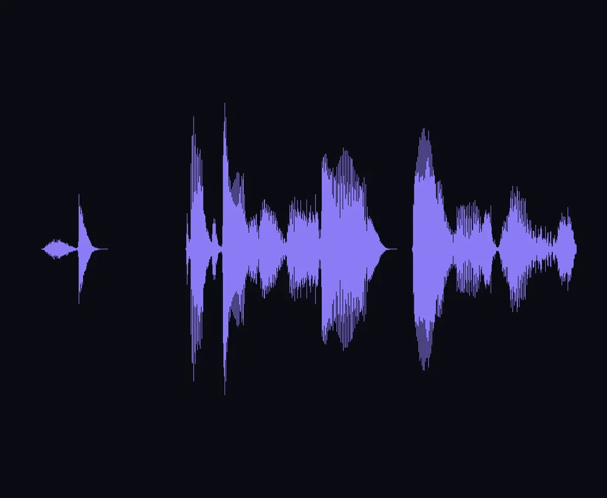 Waveform crop of the closing laugh in the tagged Eleven v3 take on FluxoKit