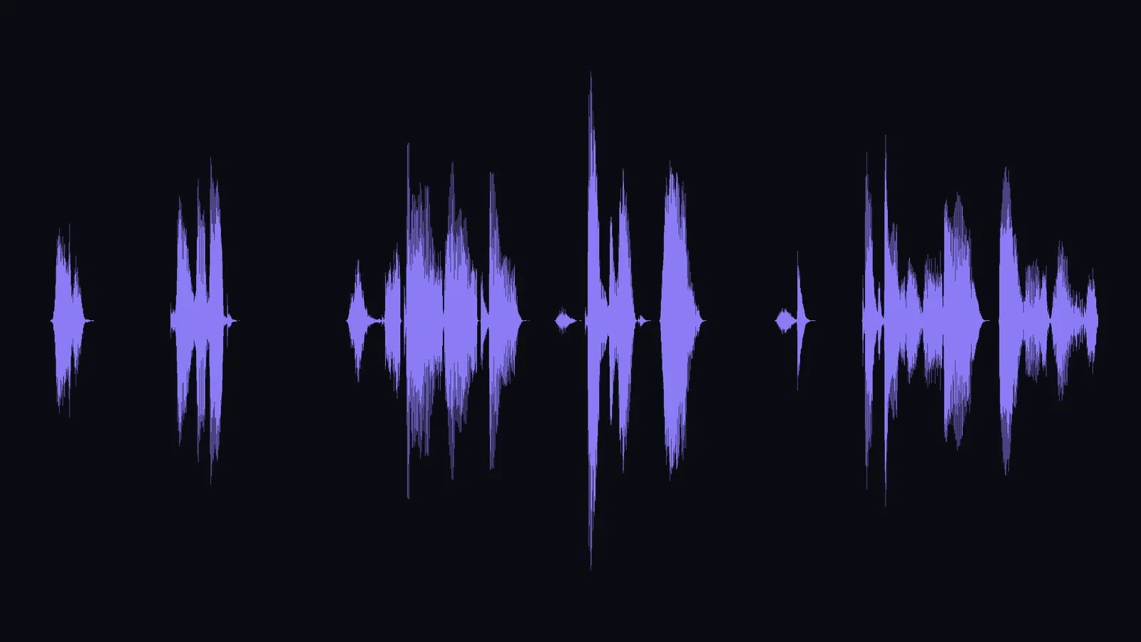 Waveform of an Eleven v3 take directed by inline audio tags, generated on FluxoKit