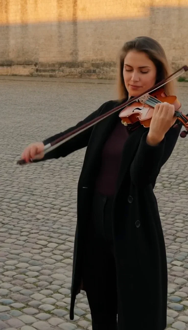 Thumbnail for Hailuo AI video example: expressive violinist performance