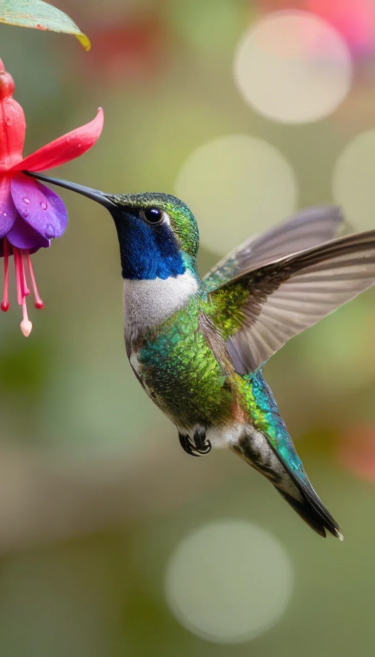 Hummingbird photo reconstructed to full detail from a tiny source by Topaz upscaling on FluxoKit